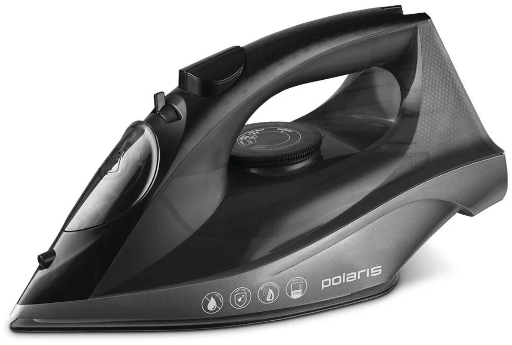 Утюг Polaris PIR, вертикальное отпаривание, система самоочистки, функция разбрызгивания, защита от накипи, 2400Вт