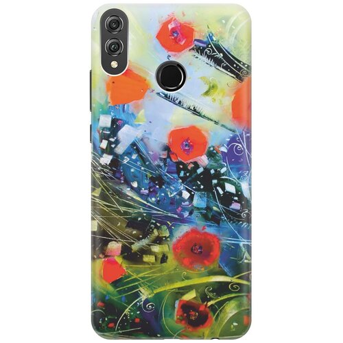 фото Re:paчехол - накладка artcolor для honor 8x с принтом "яркие цветы"