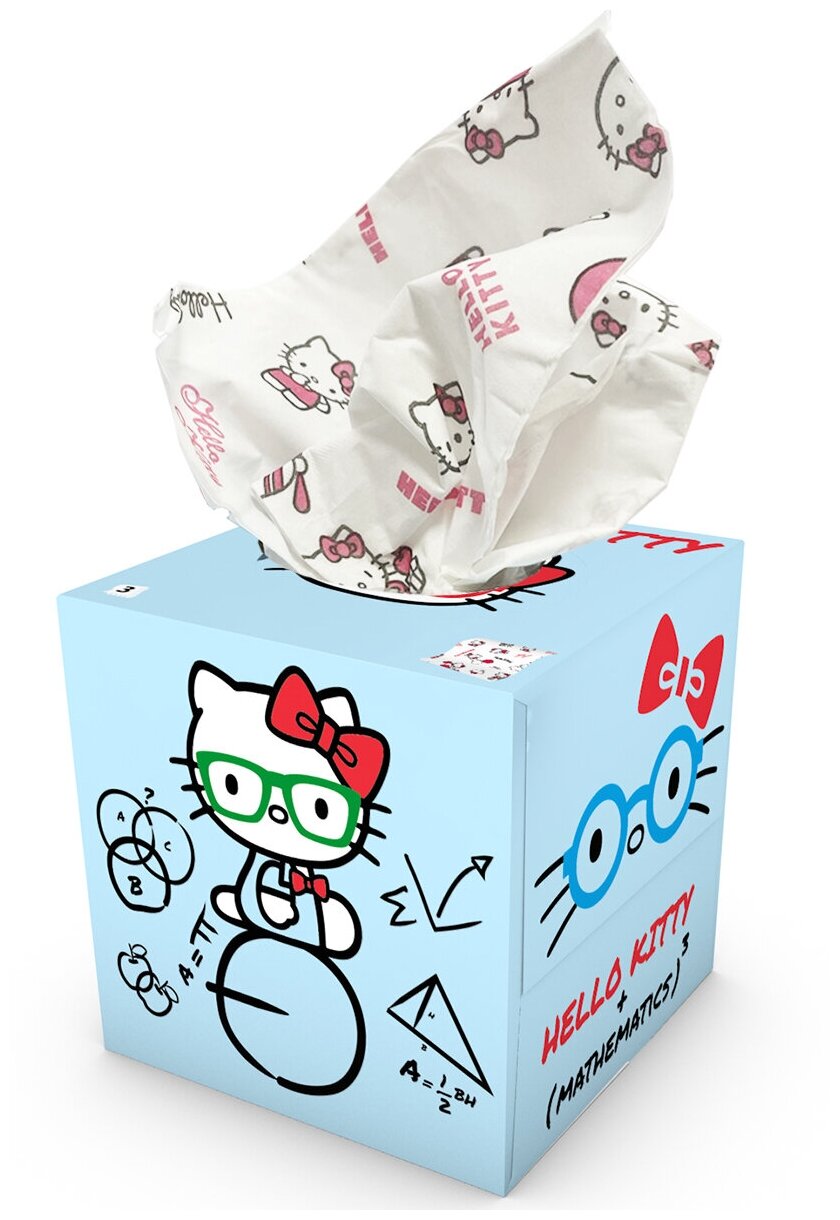 Салфетки бумажные "Hello Kitty" с рисунком (заплатки + голубая), 2 шт. - фотография № 3