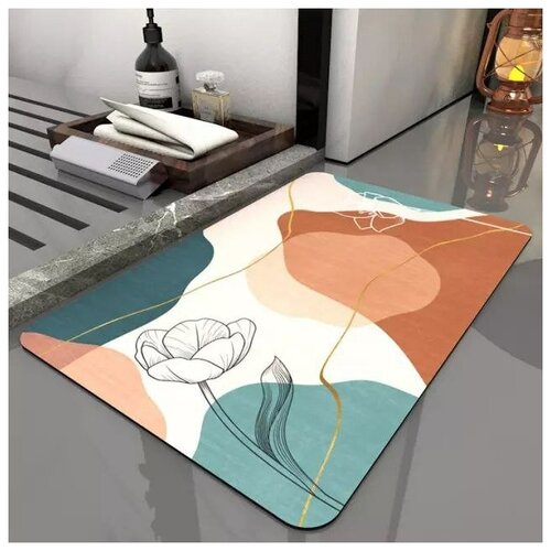 Коврик для ванной и туалета, коврик придверный противосокользящий супервпитывающий, быстросохнущий 50*70