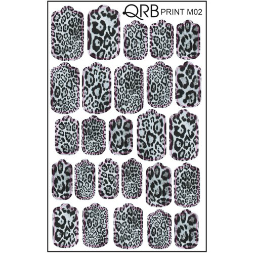 QRB\ Пленки для маникюра наклейки для ногтей номер М02 тигровый принт