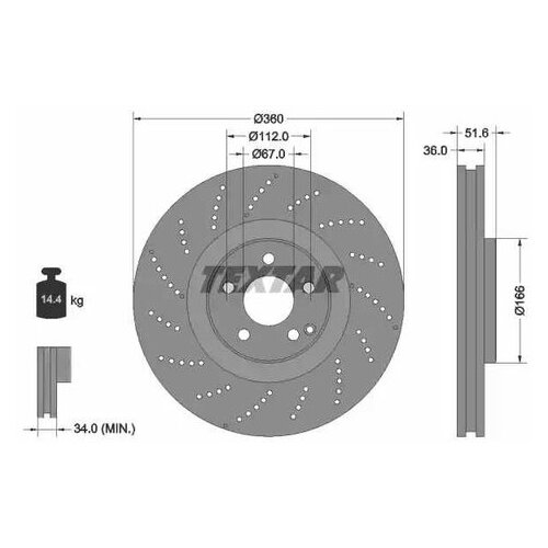 фото Тормозной диск textar 92283905 для mercedes cls c218,x218