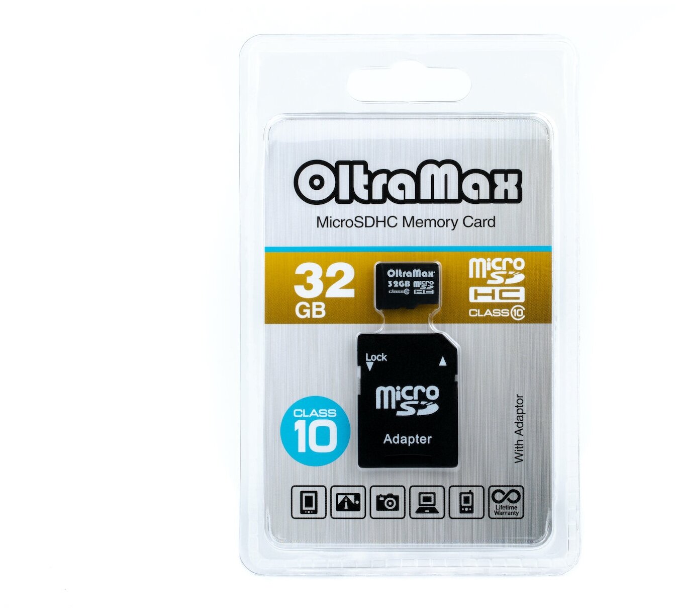 Карта памяти OltraMax microSDHC Class 10 + SD adapter