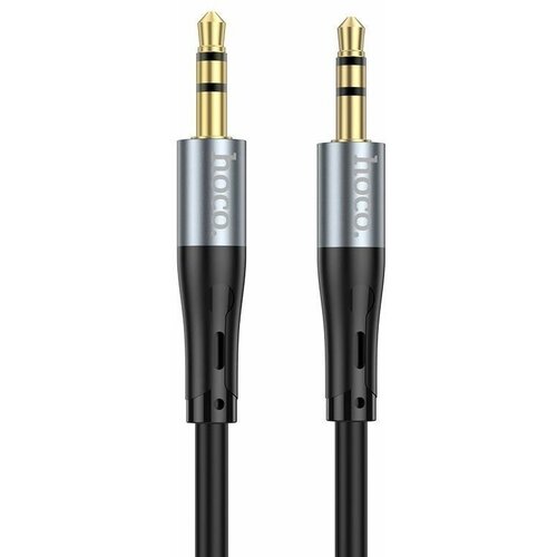 Кабель HOCO UPA22 Jack-3.5mm (TRS, male) на Jack-3.5mm (TRS, male) AUX, 1 метр черный, для Автомобильной стереосистемы, Телефона, Планшета, Колонки кабель hoco upa22 jack 3 5mm trs male на jack 3 5mm trs male aux 1 метр белый для автомобильной стереосистемы телефона планшета колонки