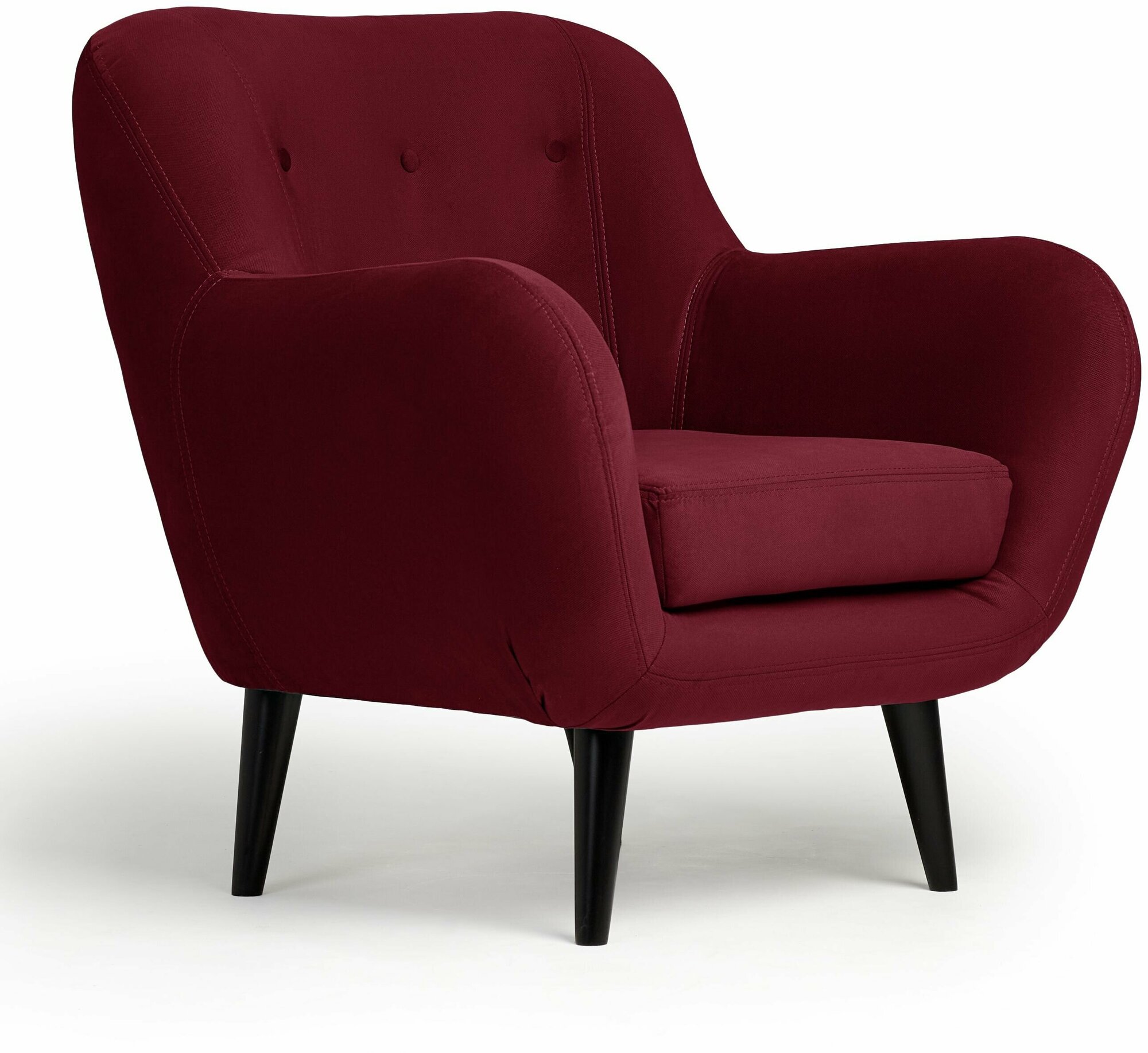 Кресло для отдыха Элефант, на ножках, с подлокотниками, велюр бордовый Mrazz 21