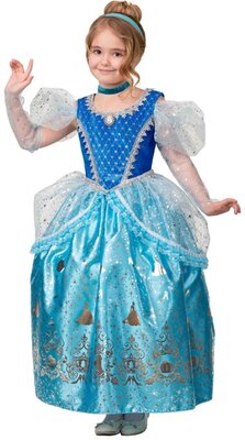 Батик Карнавальный костюм Принцесса Золушка в голубом платье, рост 128 см 1930-128-64