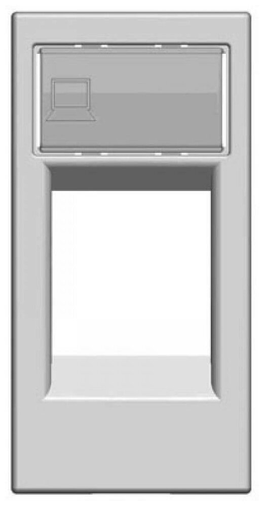 Лицевая панель ABB Zenit розетки компьютерной серебро 2CLA211810N1301