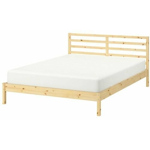 Кровать двуспальная деревянная напольная на ножках МОЯ идея, сосна, 160*200 см