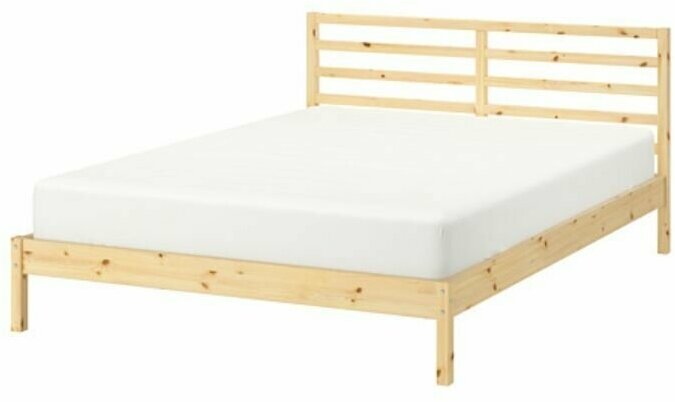 Кровать двуспальная деревянная напольная на ножках IKEA Tarva (160*200)