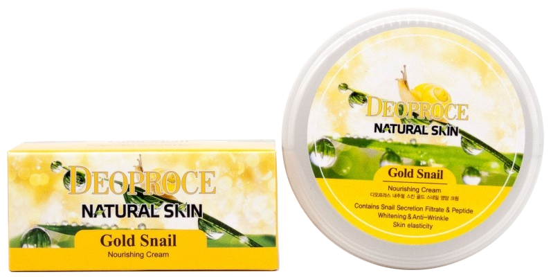 Deoproce Питательный крем для лица и тела c золотом и муцином улитки Natural Skin Gold Snail Nourishing Cream, 100 мл