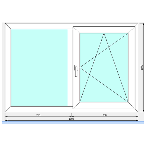 Окна ПВХ ш1500*в1000