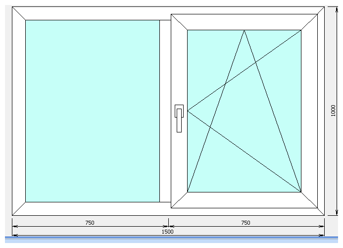 Окна ПВХ ш1500*в1000