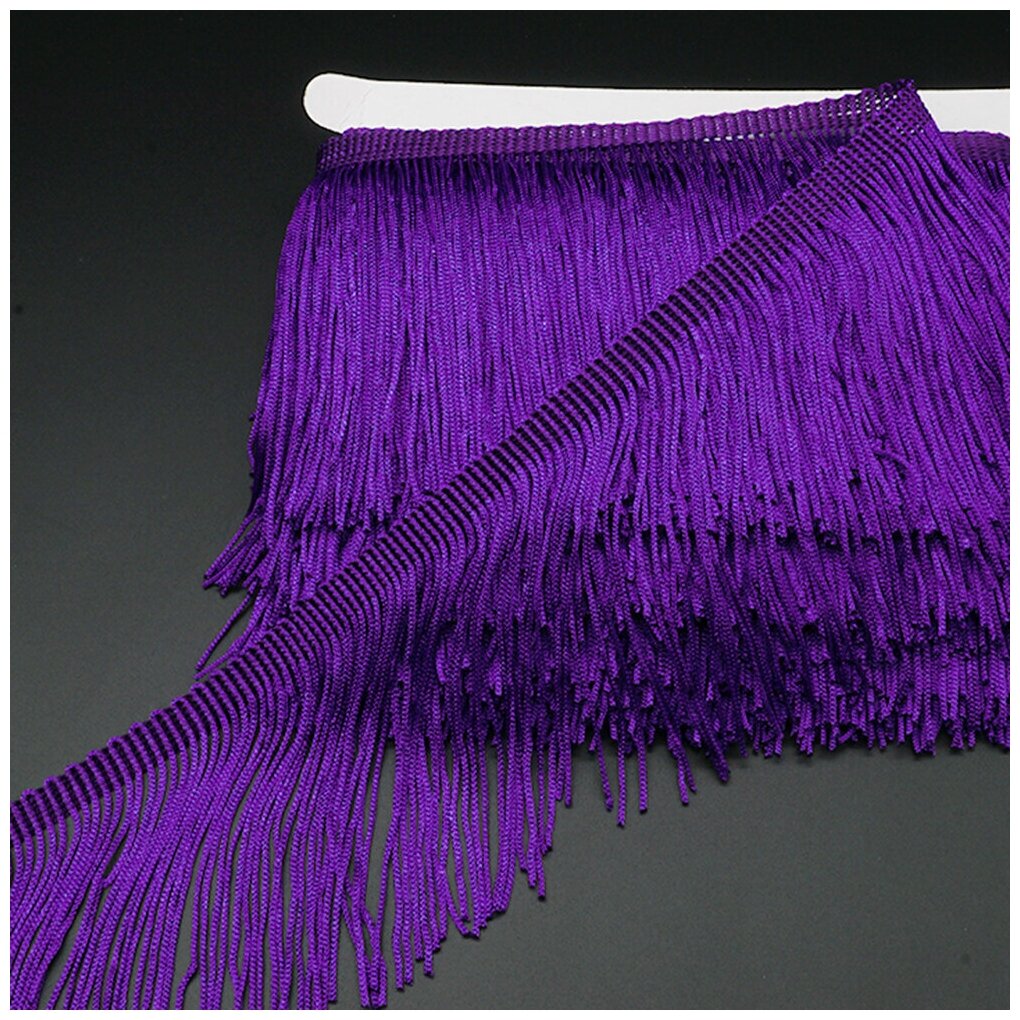 Бахрома для платьев, для рукоделия, цвет фиолетовый ширина 9 см длина отреза 1 м, для пошива танцевальных костюмов, украшения интерьера, тесьма декоративная, для штор