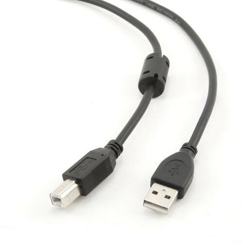 Filum Кабель USB 2.0 Pro, 1.8 м, ферритовое кольцо, черный, разъемы: USB A male-USB B male, пакет. (FL-CPro-U2-AM-BM-F1-1.8M) (894162)