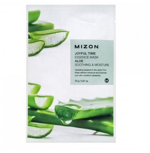 MIZON Тканевая маска для лица с экстрактом сока алоэ Joyful Time Essence Mask Aloe, 23 мл, 1 шт