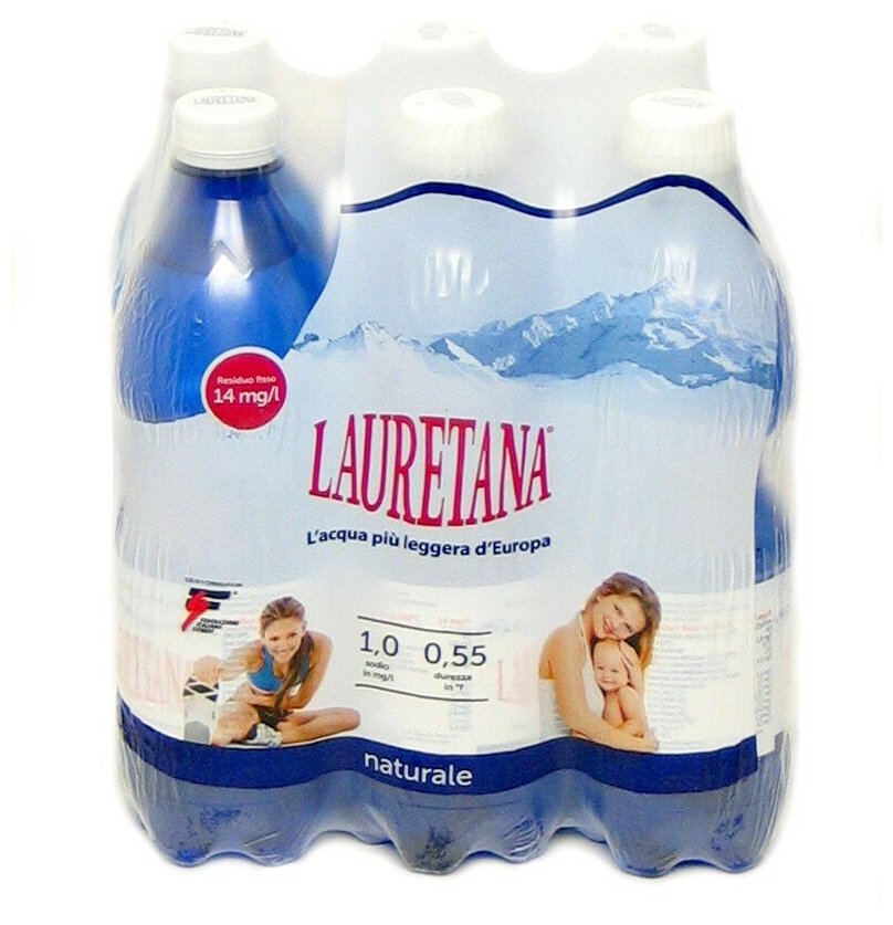 Вода минеральная Lauretana / Лауретана негазированная, ПЭТ 0.5 л (6 штук)