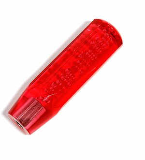 Насадка на рычаг КПП дрифтовая 15см красная с пузырьками (граненая)