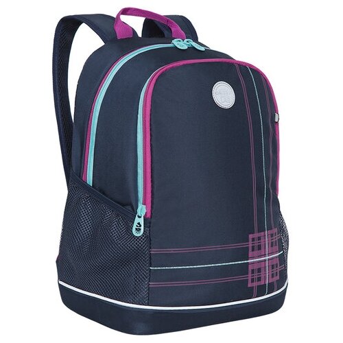 фото Рюкзак grizzly школьный, анатомическая спинка, 2 отделения, для девочек, "неон", 38х28х18 см, rg-163-3/1