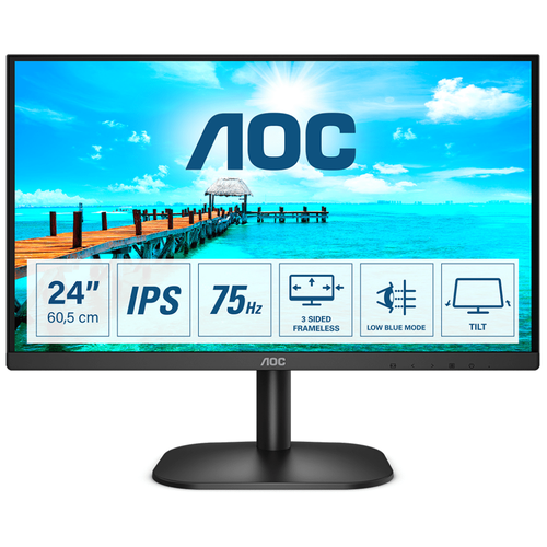 Монитор AOC LCD 23.8 [16:9] 1920х1080(FHD) IPS, nonGLARE монитор lcd 32 ips q32v4 aoc