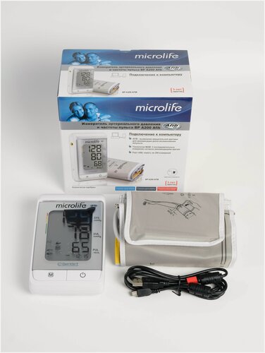 Изображение товара Тонометр Microlife BP A200 Afib (предотвращение инсульта), адаптер в комплекте
