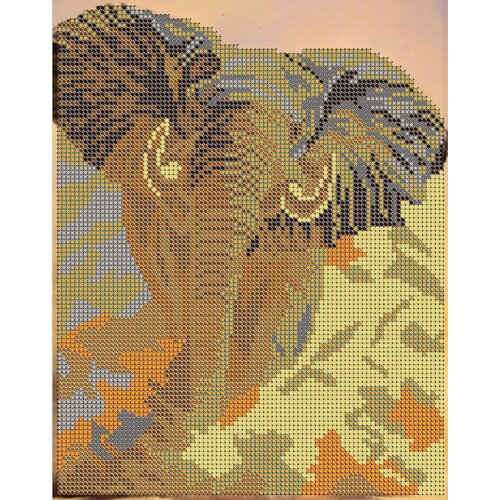 Вышивка бисером картины Слон 19*24см