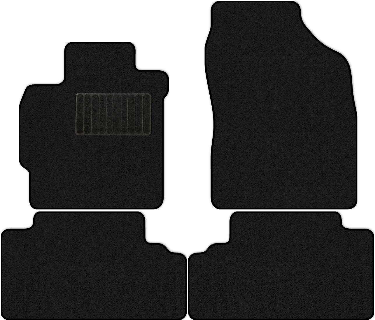 Коврики в салон текстильные Allmone "Стандарт" для Toyota Auris 1 (E150) 2006 - 2012, черные, 4шт. / Тойота Аурис 1