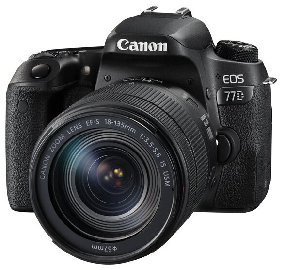 Фотоаппарат Canon EOS 77D Kit EF-S 18-135mm f/3.5-5.6 IS USM, черный