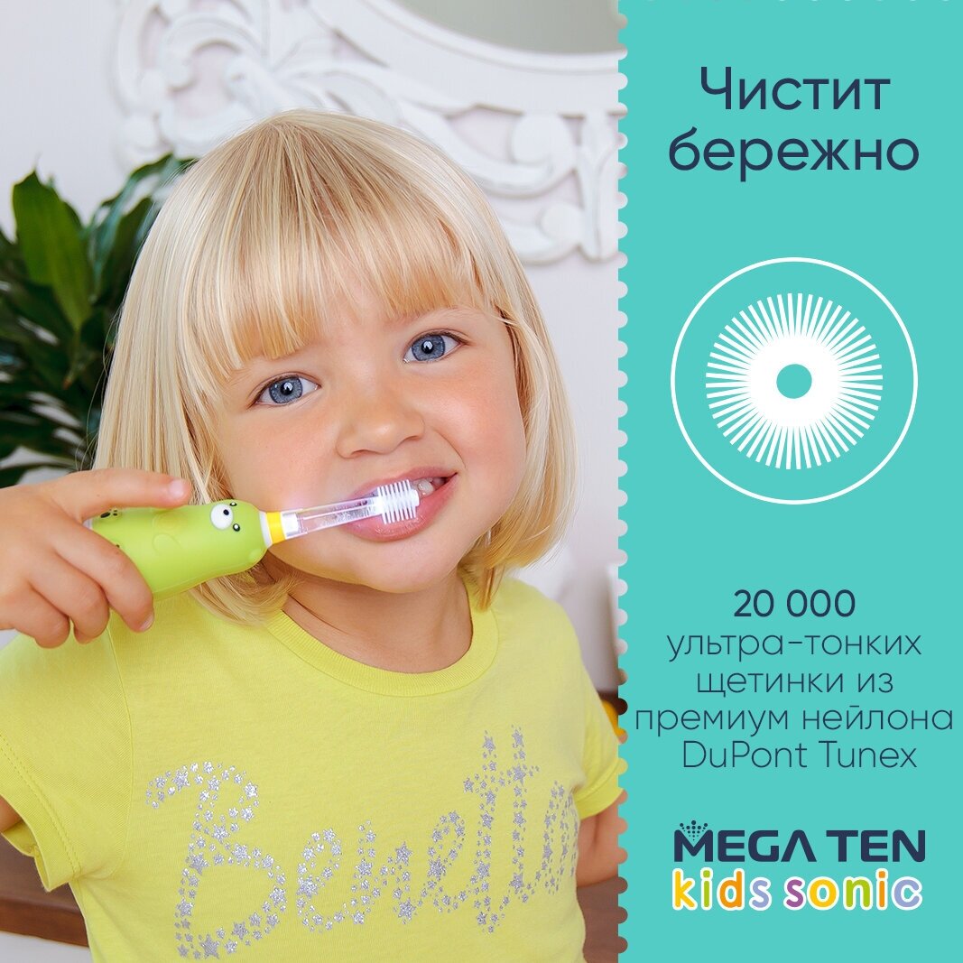 Электрическая зубная щетка MEGA Ten Kids Sonic Панда