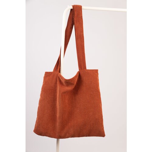 фото Сумка шоппер повседневная, текстиль, вмещает а4, внутренний карман, оранжевый require