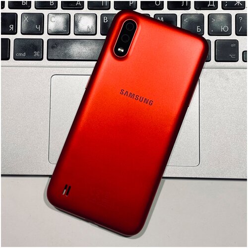 Задняя крышка Samsung Galaxy A01, красная, PREMIUM