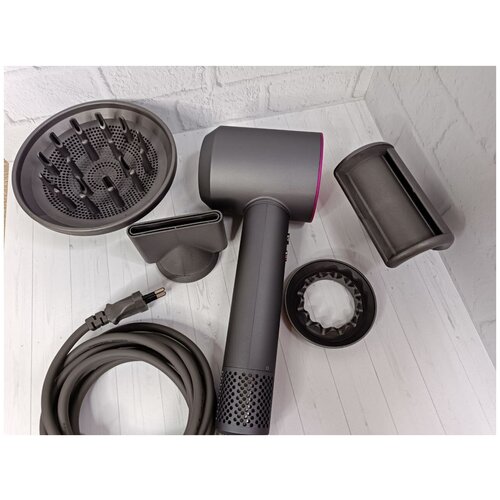 Интеллектуальный фен для волос Super Hair Dryer 1600 Вт 3 режима 5 магнитных насадок ионизация воздуха 320000₽
