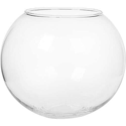 Ваза для цветов и сухоцветов стеклянная прозрачная декоративная интерьерная Кюгель-2 D12,7xH11см