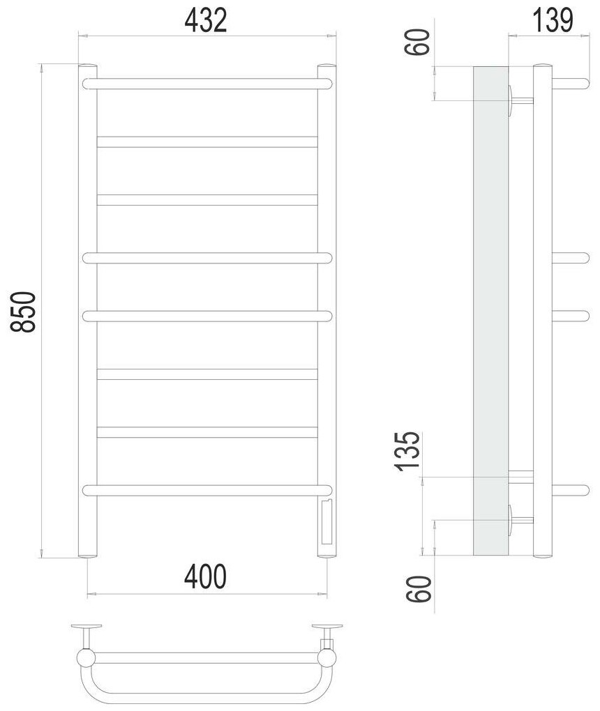 П/сушитель электр. Евромикс П8, 400*850мм, Terminus (Россия), арт ЕвромиксЭП8-400850 - фотография № 10