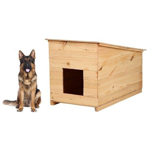 Greengo Будка для собаки, 70 × 60 × 110 см, деревянная, с крышей