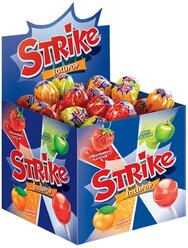 Карамель на палочке Strike, ассорти, 11 г (упаковка 50 шт.)