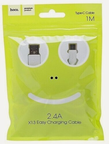 Изображение товара Data кабель USB HOCO X13 USB Type C, 1 метр, белый