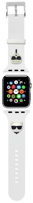 Ремешок силиконовый Lagerfeld Silicone Karl and Choupette heads для Apple Watch 38-40-41 mm белый