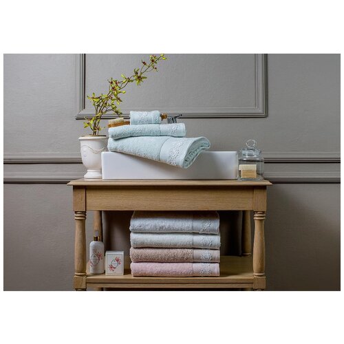 фото Tivolyo home kira лицевое полотенце c диффузором кремовый