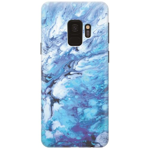 фото Re:paчехол - накладка artcolor для samsung galaxy s9 с принтом "синий мрамор"