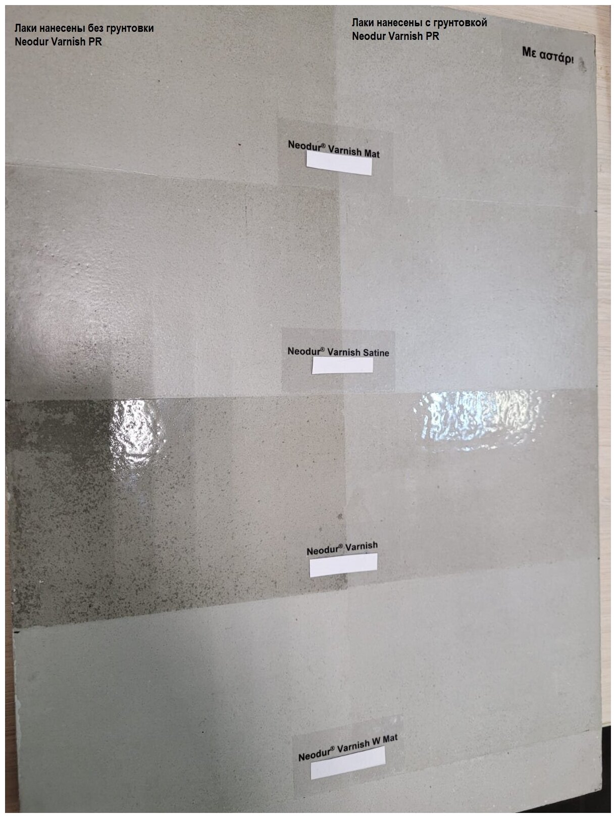 Алифатическая полиуретан-акриловая грунтовка на водной основе Neodur Varnish PR 1кг для микробетона и цементных поверхностей - фотография № 2