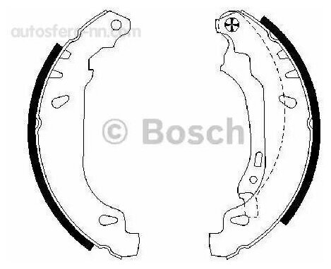 BOSCH 0986487556 Колодки торм. бар. RENAULT LOGAN/CLIO (180x42) торм. система BENDIX