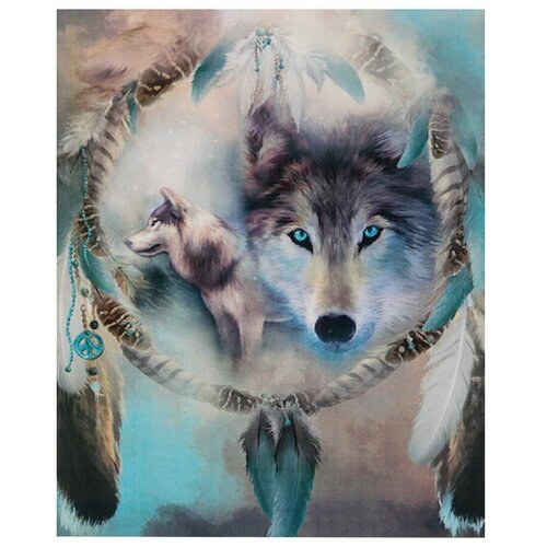 Картина по номерам Ловец снов. Волки холст на подрамнике 40х50 см, Paintboy GX22474