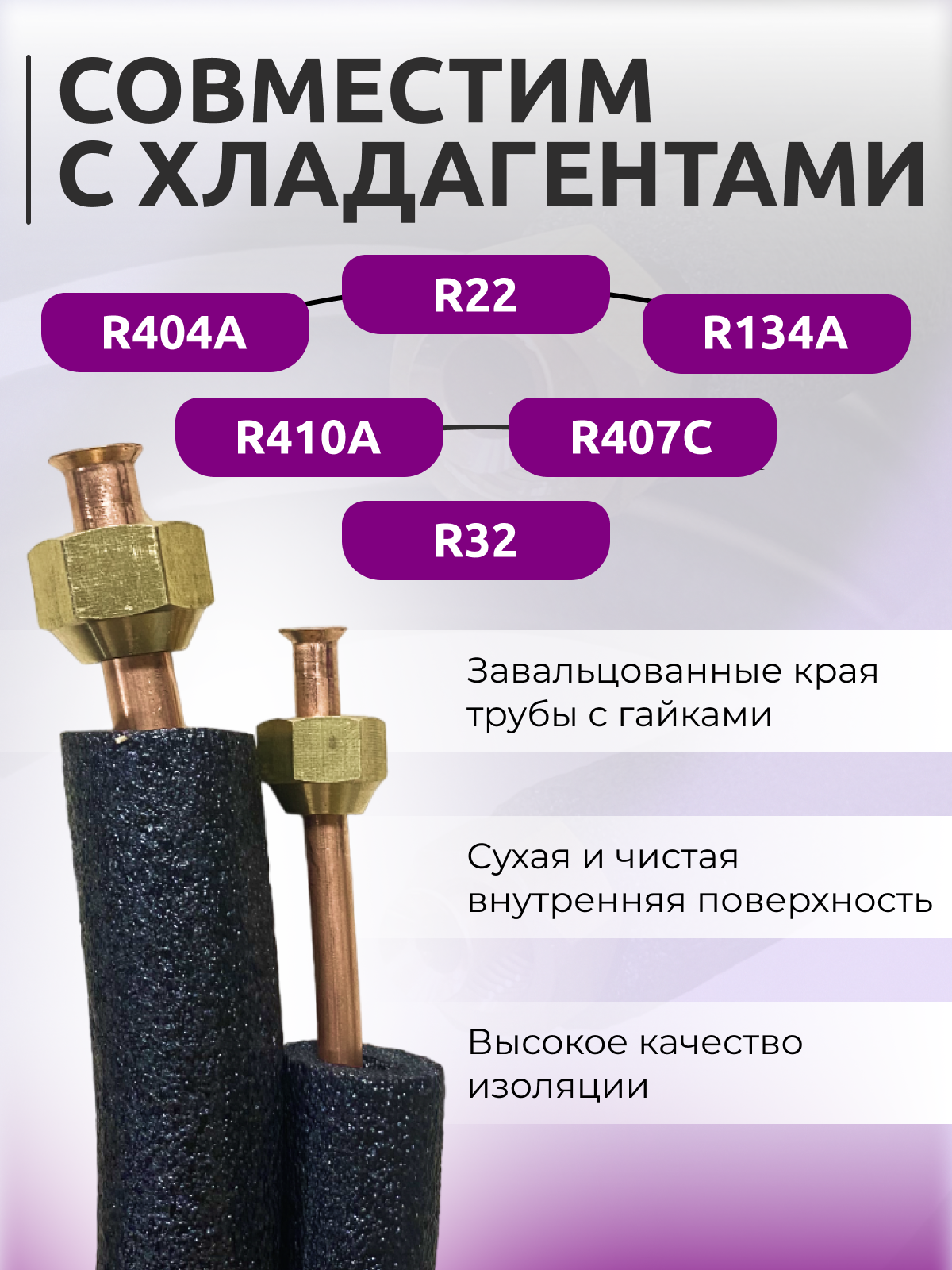 Готовый комплект для монтажа кондиционера, трасса для кондиционера, трубки для кондиционера 6м - фотография № 2