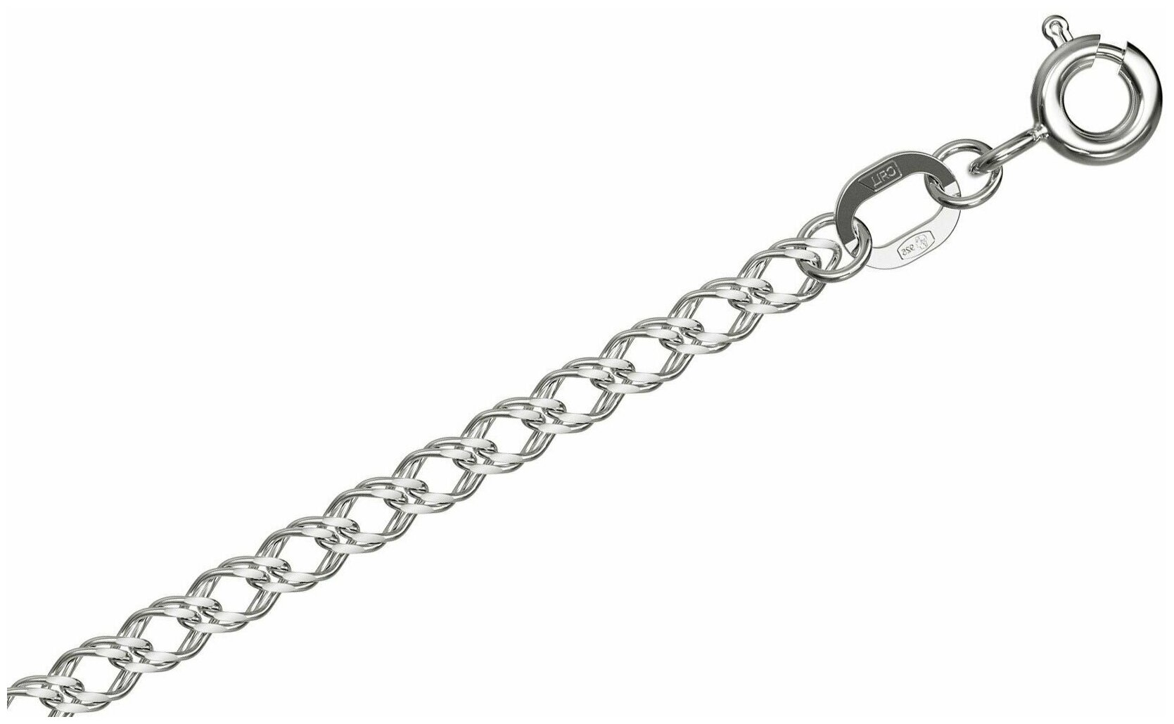 Браслет-цепочка Krastsvetmet Браслет из серебра НБ22-076-3 диаметром проволоки 0,4, серебро, 925 проба, родирование
