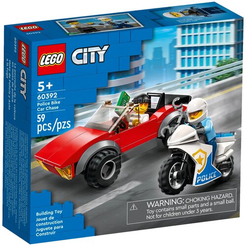 Конструктор LEGO City 60392 Police Bike Car Chase Полицейская погоня на мотоцикле, 59 дет.