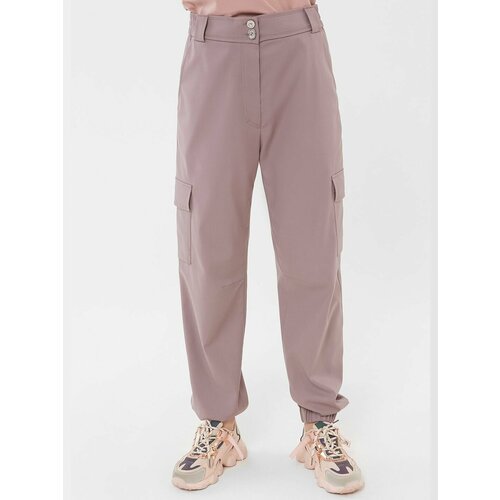 фото Брюки с накладными карманами lo розовые (42)