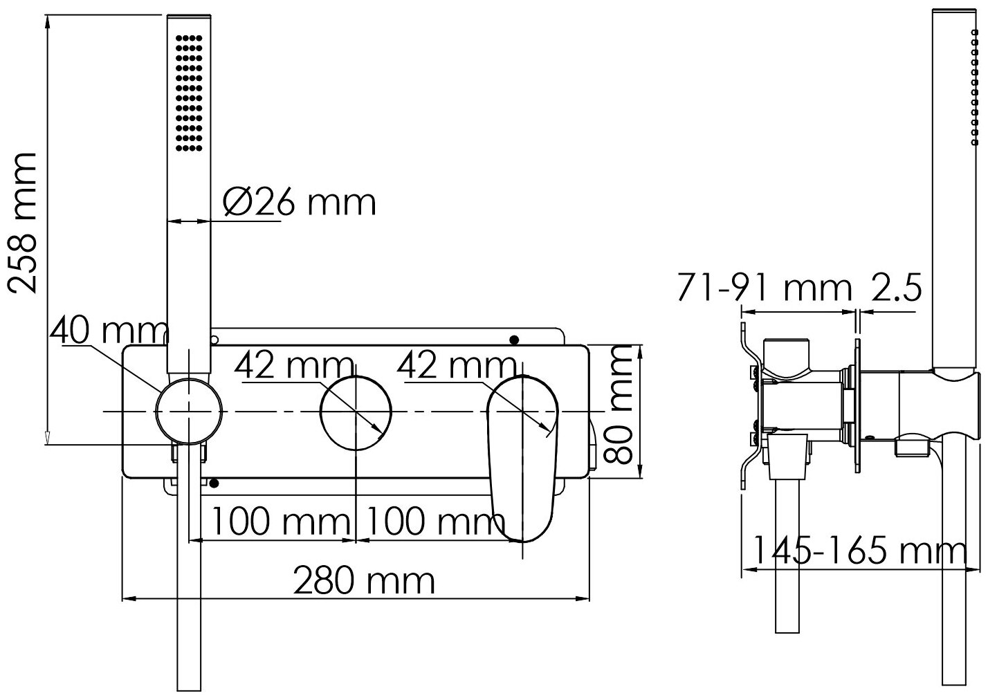 Смеситель для ванны и душа WasserKRAFT Dinkel 5800 (5877) 9070161 - фото №9