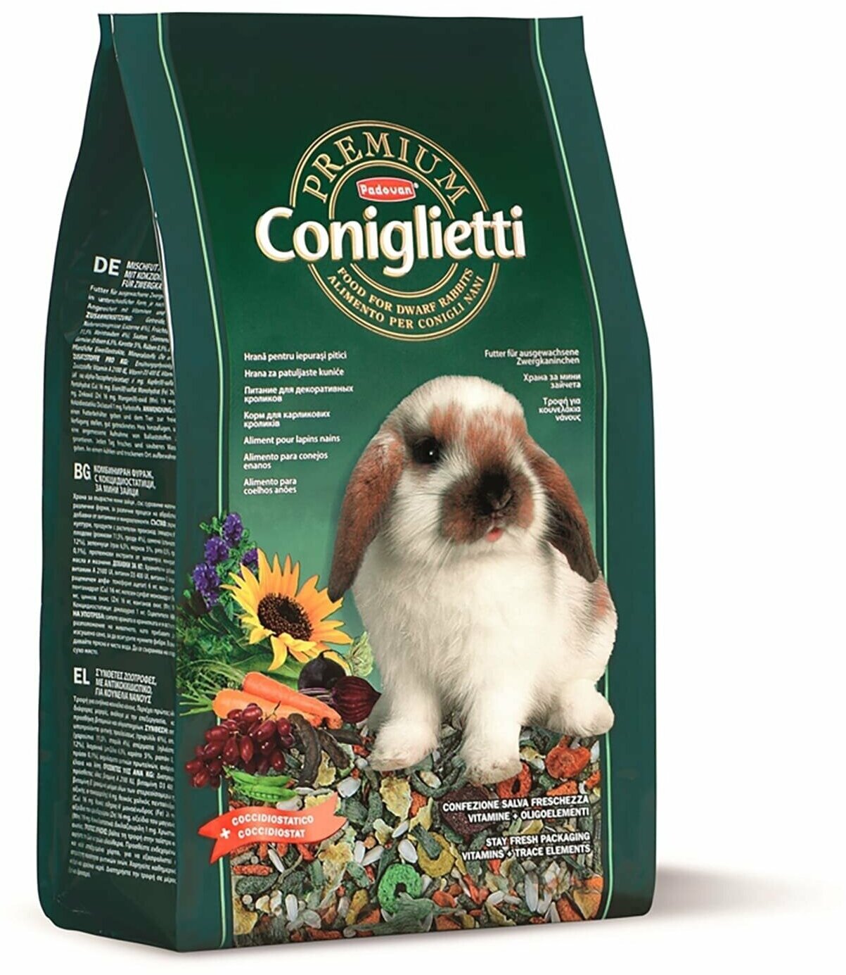 Комплексный корм для декоративных кроликов Padovan Premium coniglietti, 2 кг