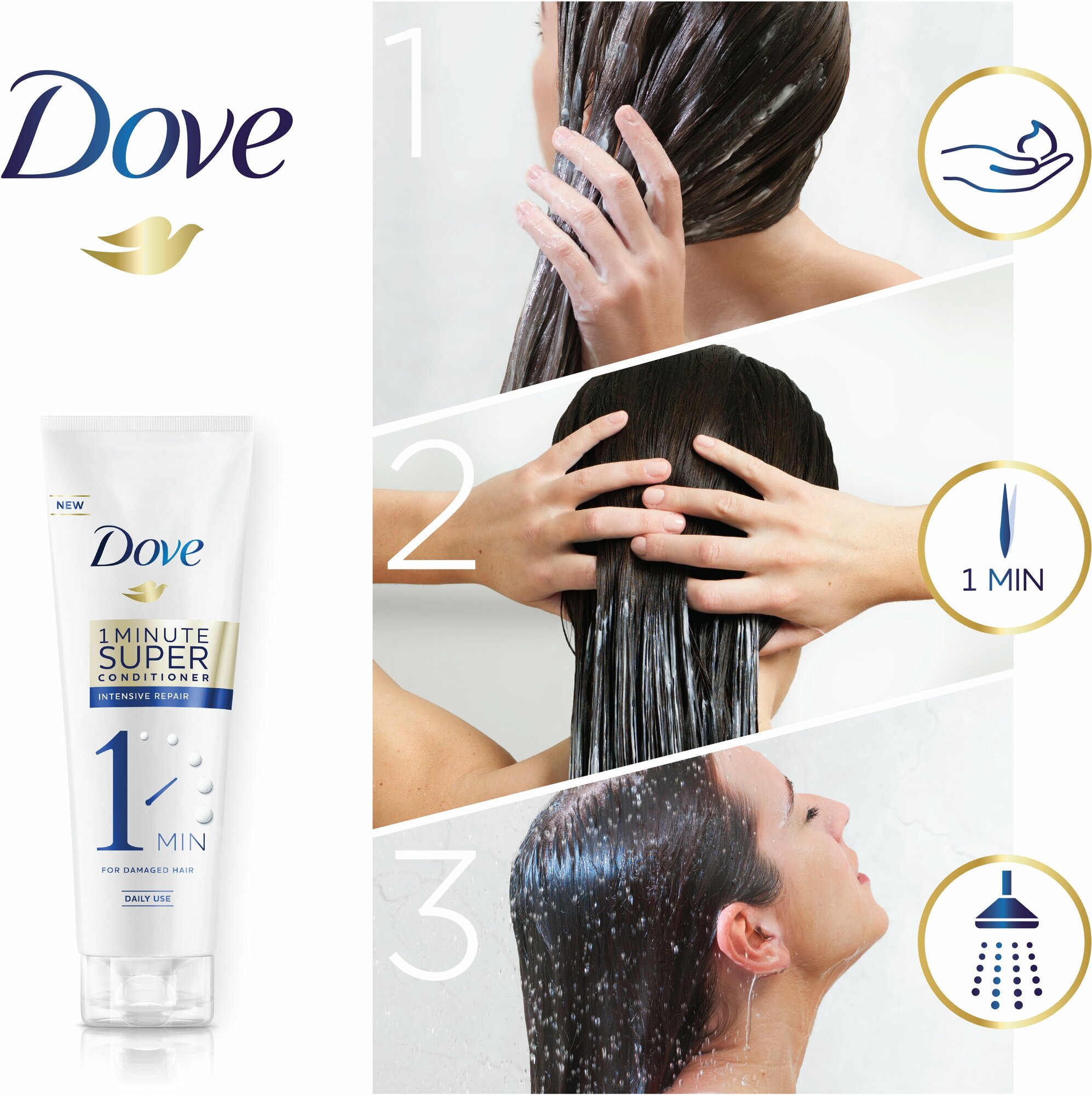 Кондиционер для волос Dove 1-минутный Интенсивное восстановление 180мл Unilever - фото №5