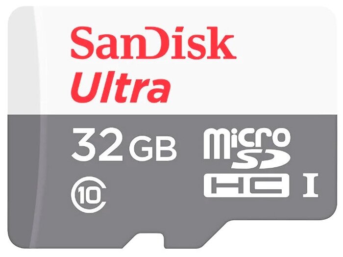 Карта памяти microSDHC 32Gb SanDisk, Ultra, Class10, 80Mb/s, без адаптера
